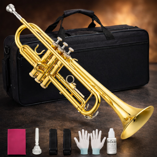 trompeta profesional en si♭ para principiantes y estudiantes – incluye kit completo