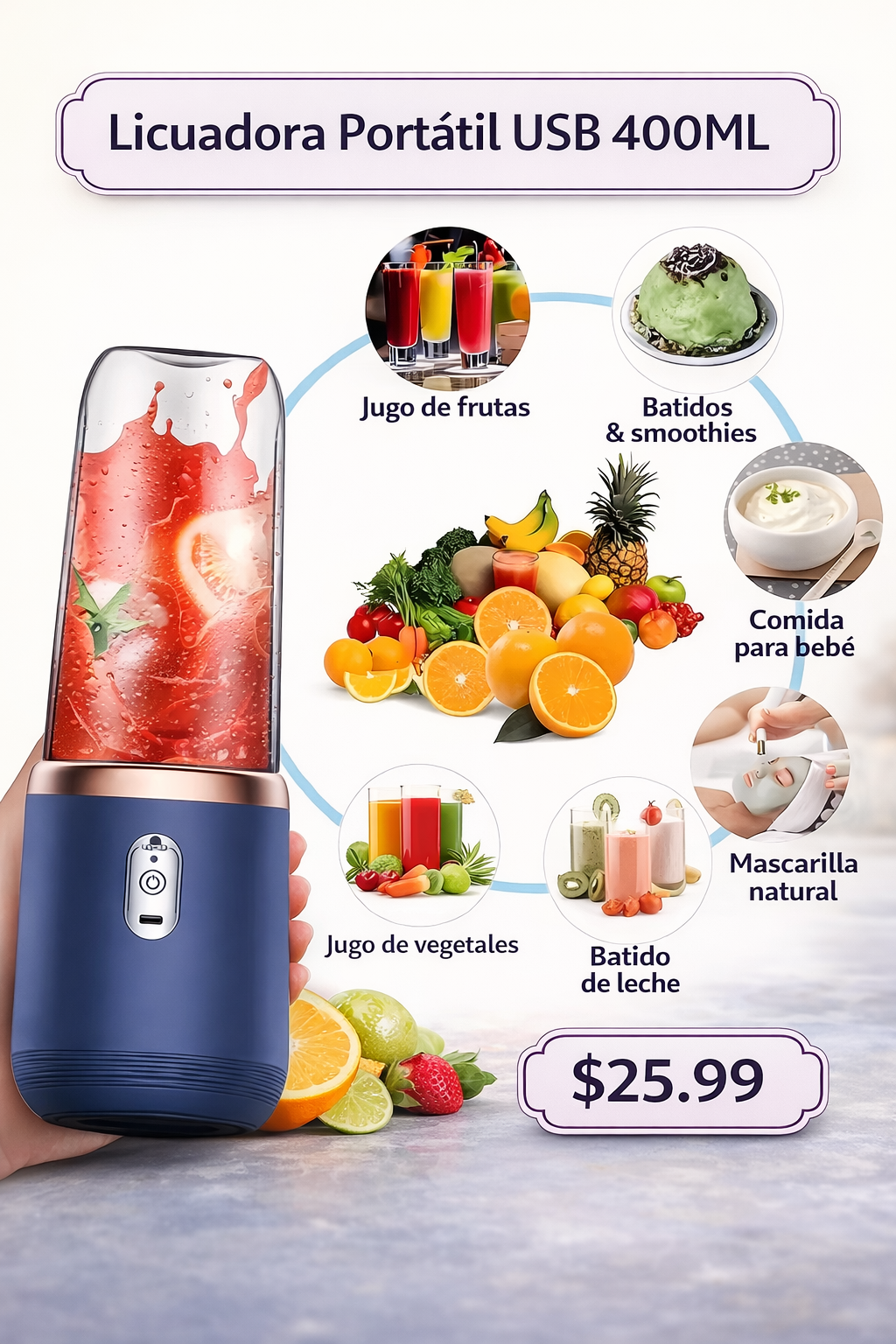 licuadora portátil usb 400ml licuadora portátil usb 400ml