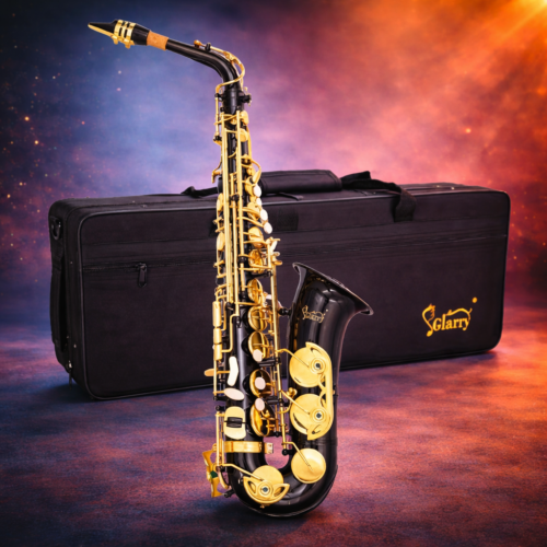 saxofón eb con teclas de concha perla blanca – incluye accesorios