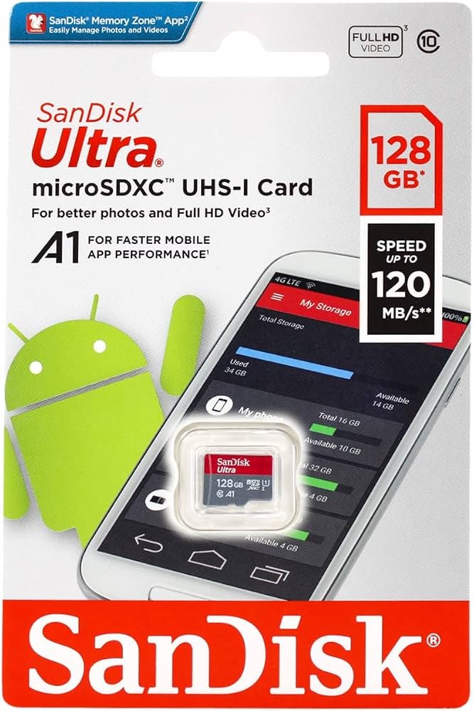 Memoria MicroSD 128GB SanDisk SDSQUNR-128G-GN3MA UHS-I A1 V10